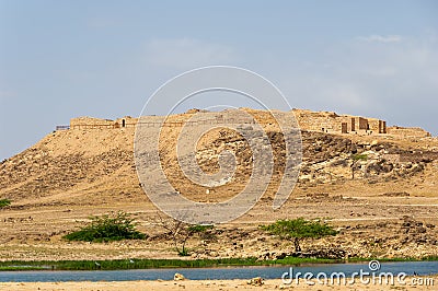 Sumhuram Castle, Khor Rori, Salalah, Dhofar, Sultanate of Oman Stock Photo